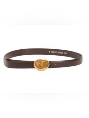 NWT Viral Gold Buckle Brown Leather Women's Belt